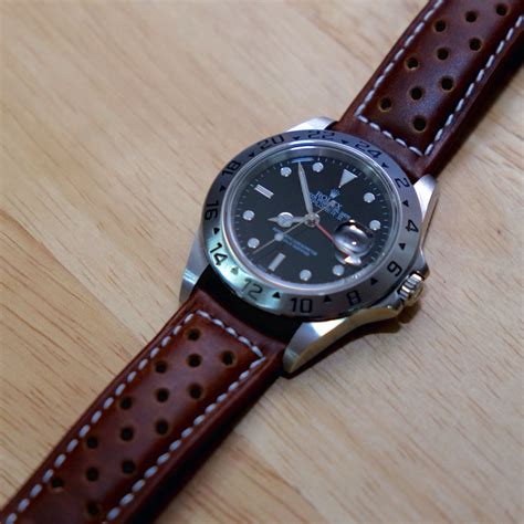 rolex explorer ii with leather strap|rolex explorer 36mm leather strap.